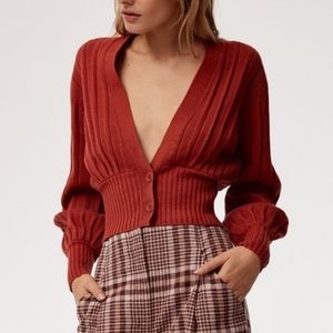 Wilfred Merino Wool Plunge Cardigan, Size XS